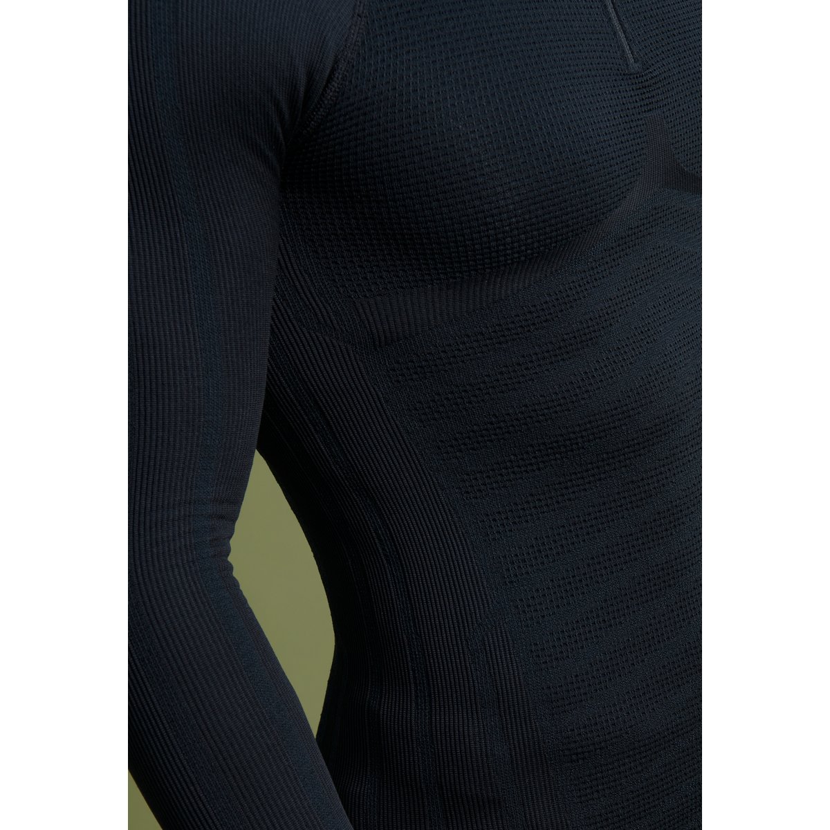 T-shirt col zippé Energy Thermolactyl 5 noir, DAMART SPORT