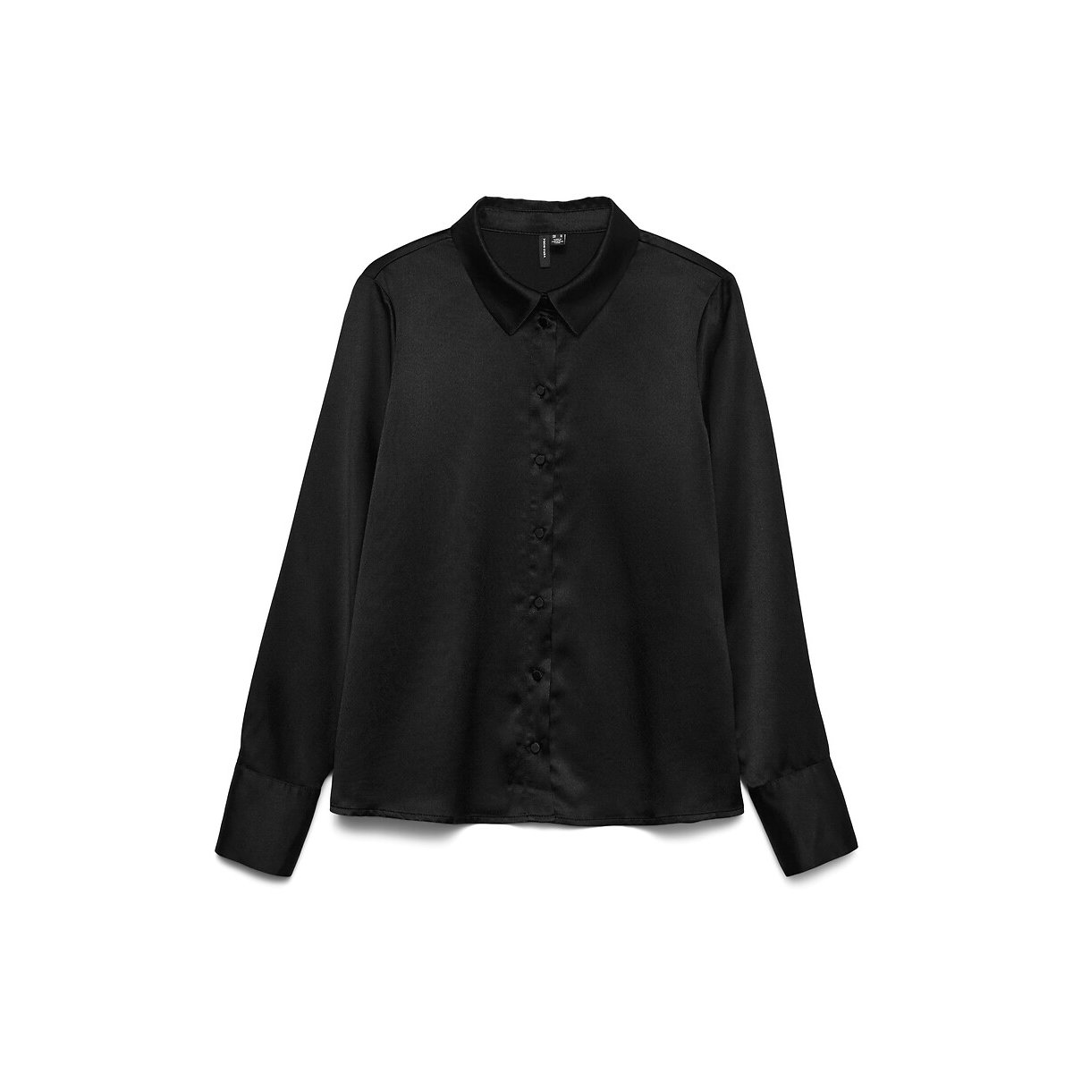 Chemisier satiné à manches longues noir, VERO MODA