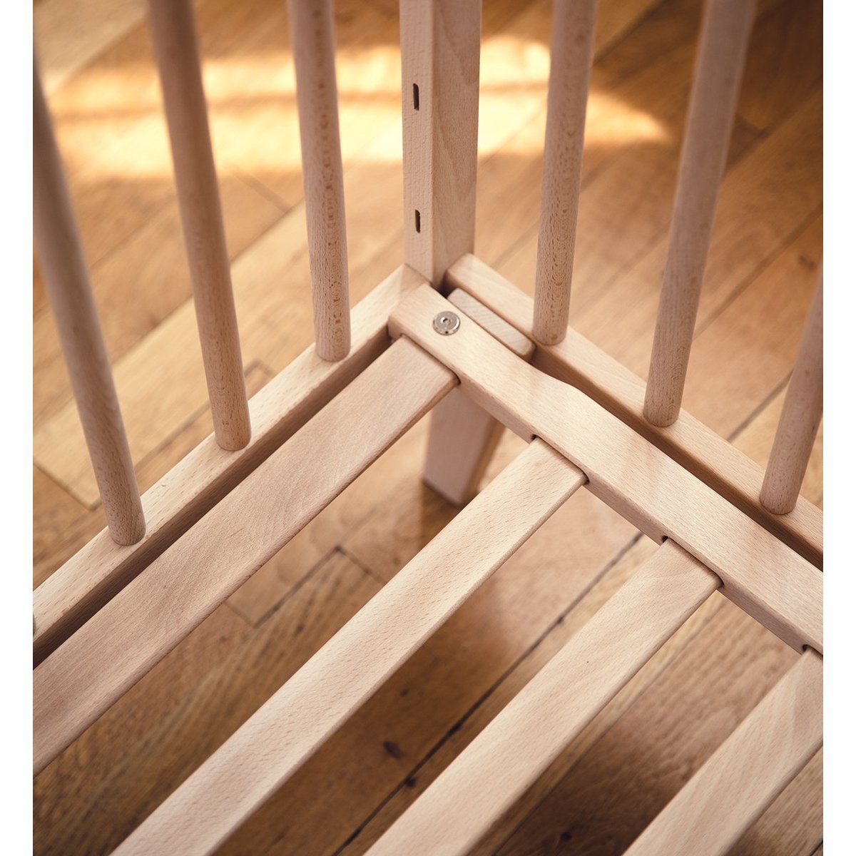 Lit bébé Turia à barreaux réglable 60x120 cm TURIA hêtre, KADOLIS