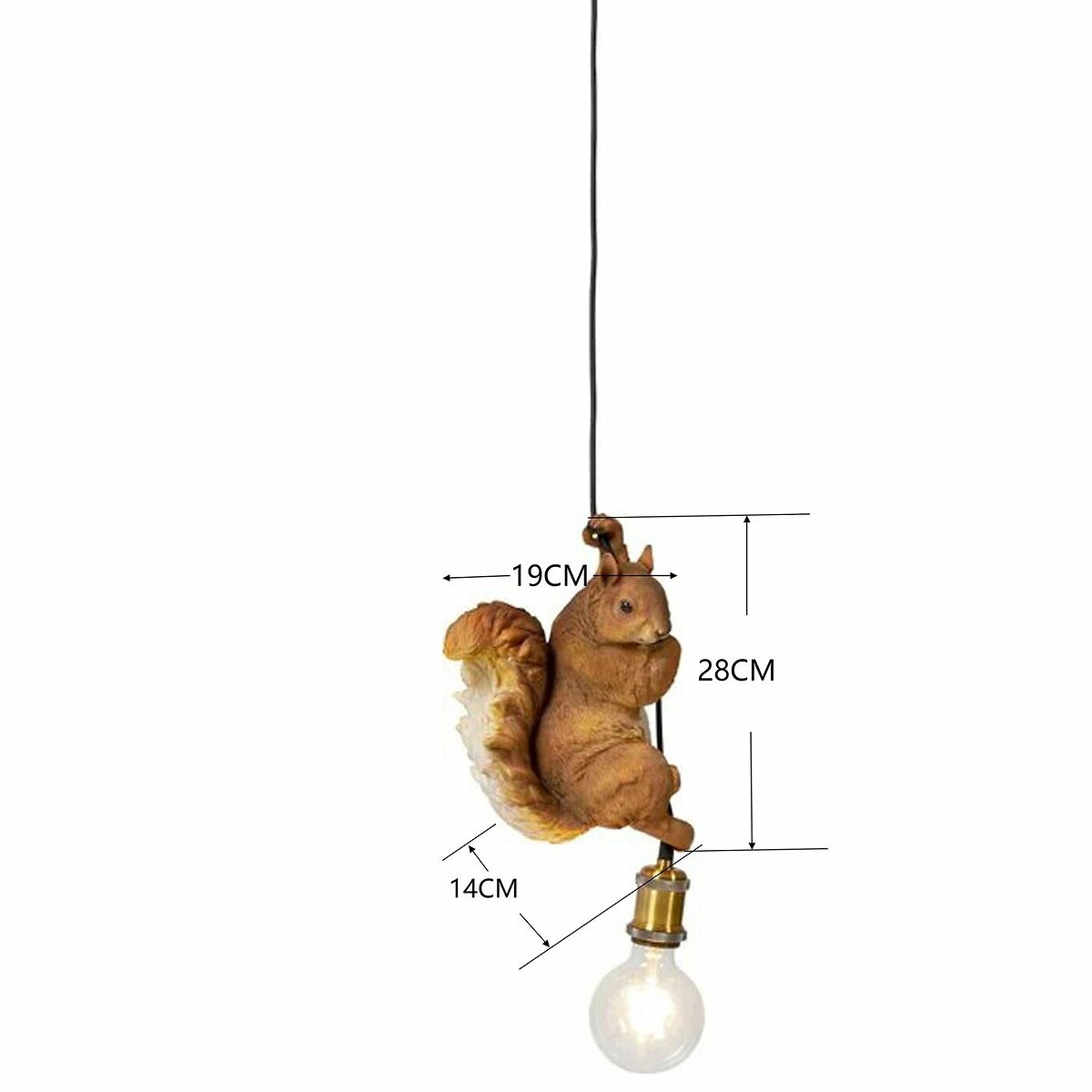 Pendant Lamp Animal Squirrel 20cm brown, KARE DESIGN