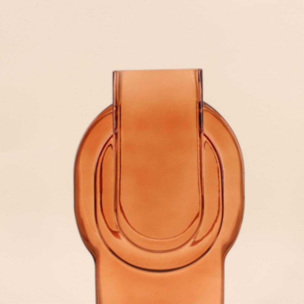 Vase verre vintage géométrique, H34cm marron, ORNAMI