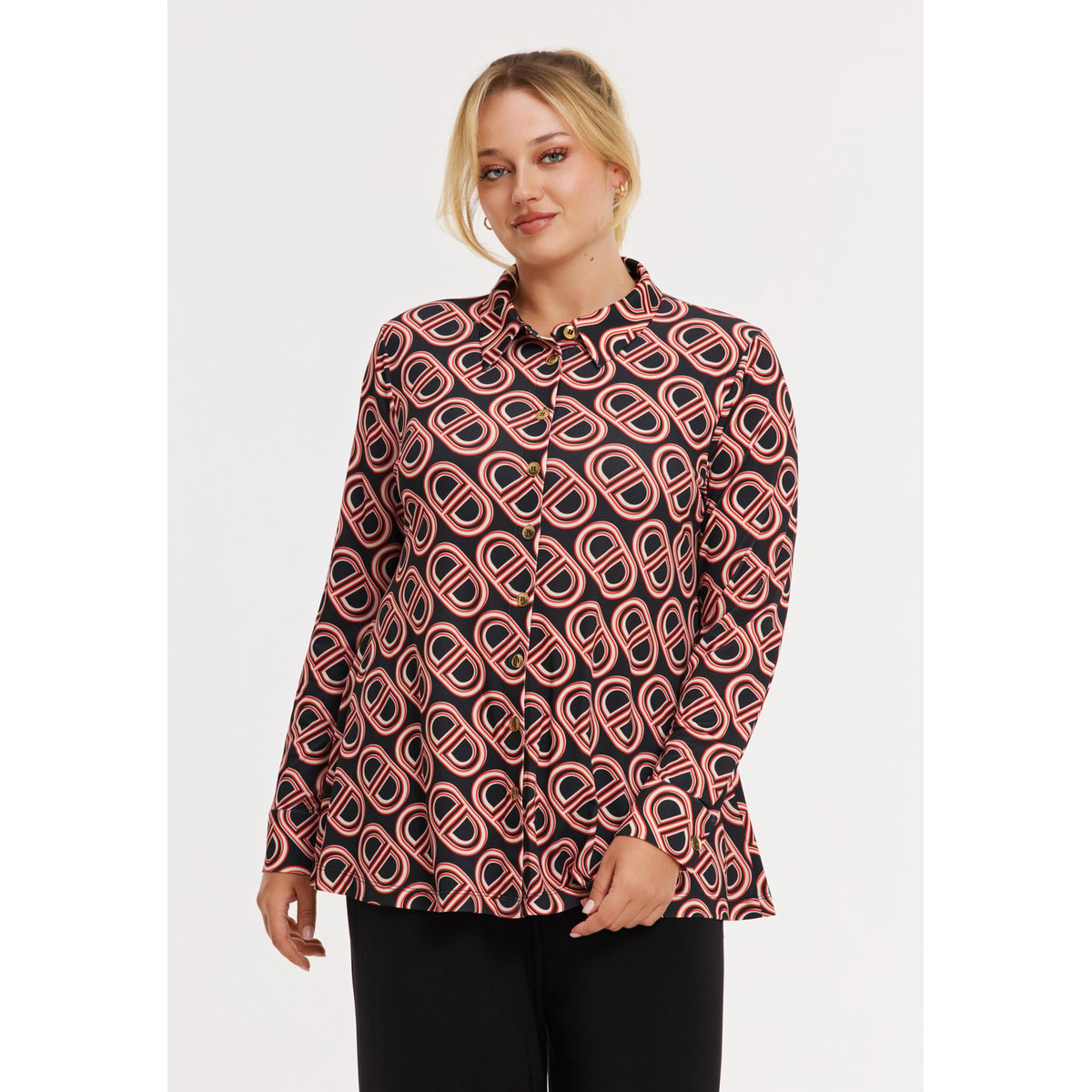 Chemise imprimée noir, YOEK