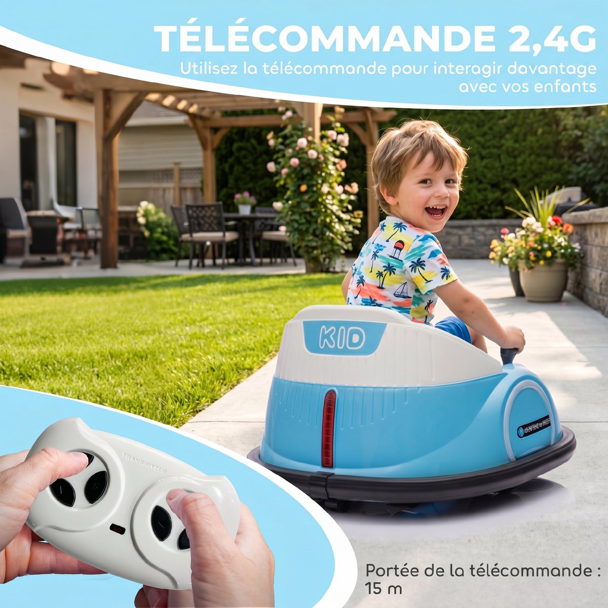 Voiture électrique pour enfants Polypropylène bleu, AIYAPLAY