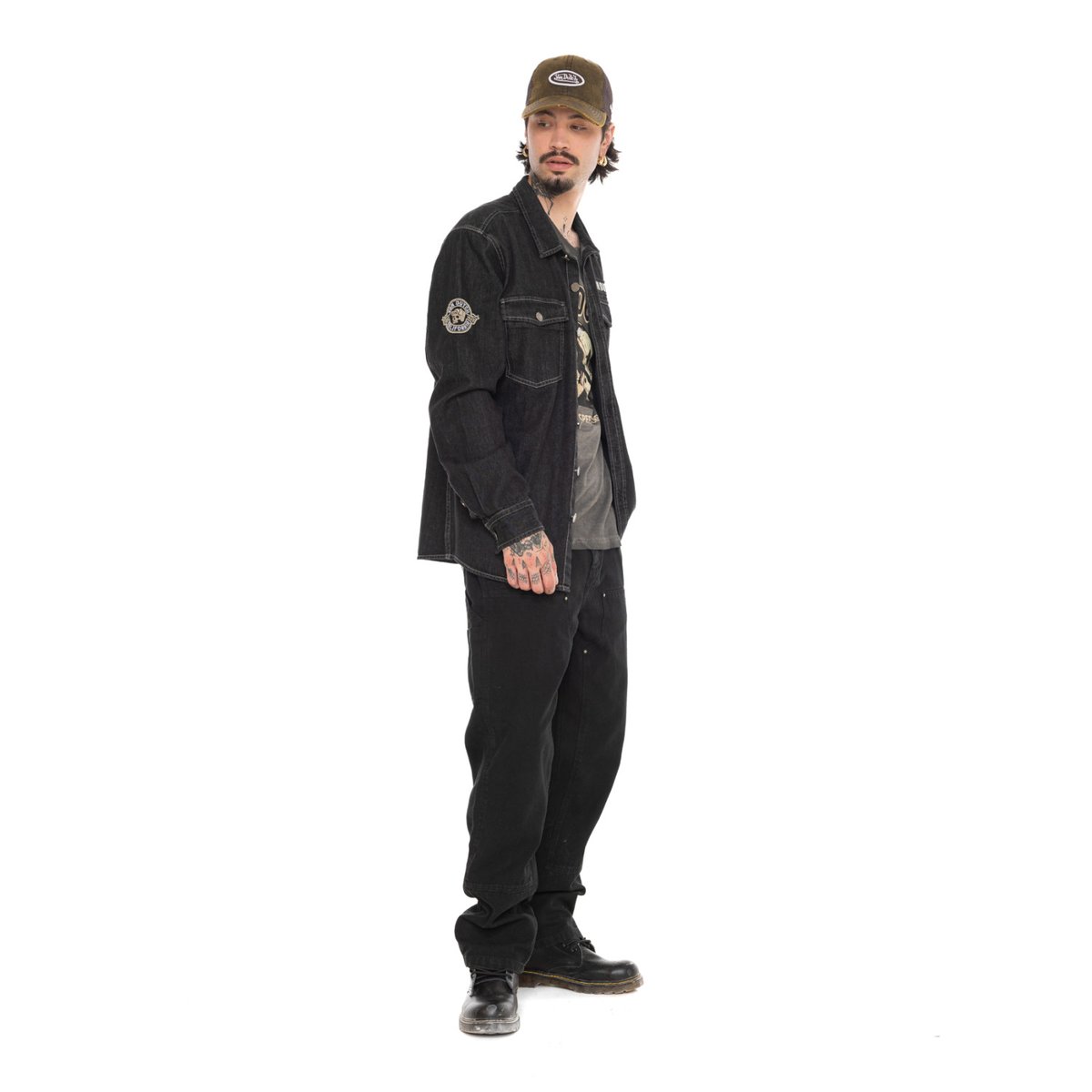Surchemise coton SCOTT noir/gris, VON DUTCH