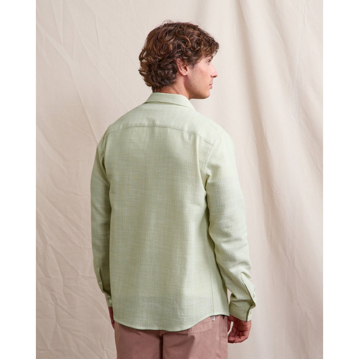Chemise IRATY écru et vert clair, FAGUO