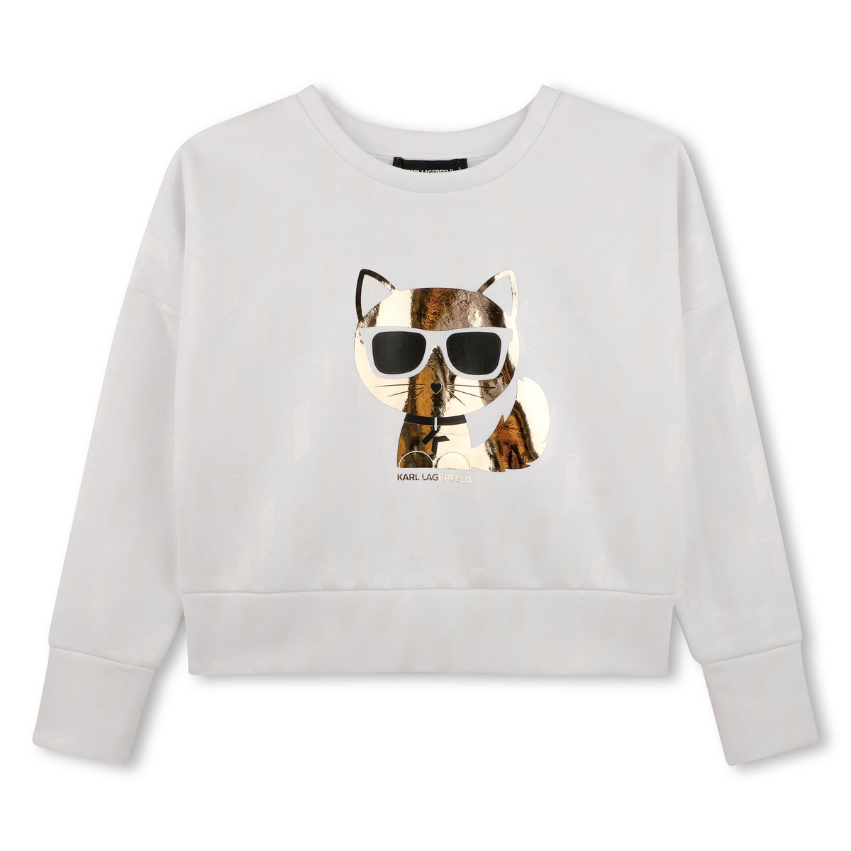 Sweatshirt à manche longue blanc, KARL LAGERFELD KIDS