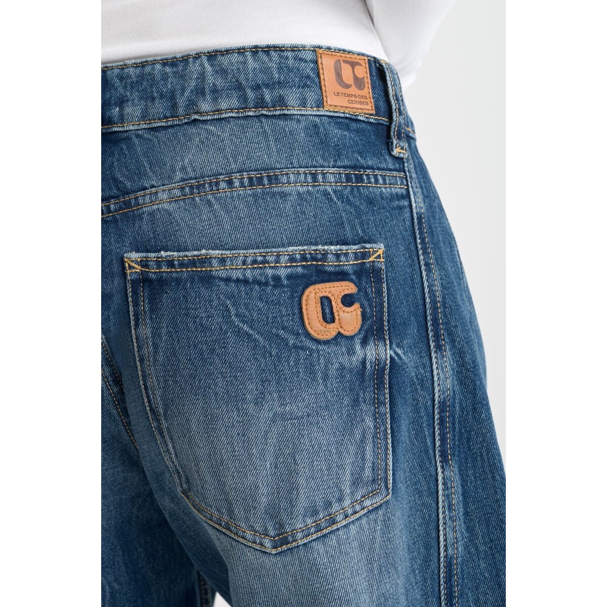 Jeans loose, large LEAL, longueur 34 blue, LE TEMPS DES CERISES