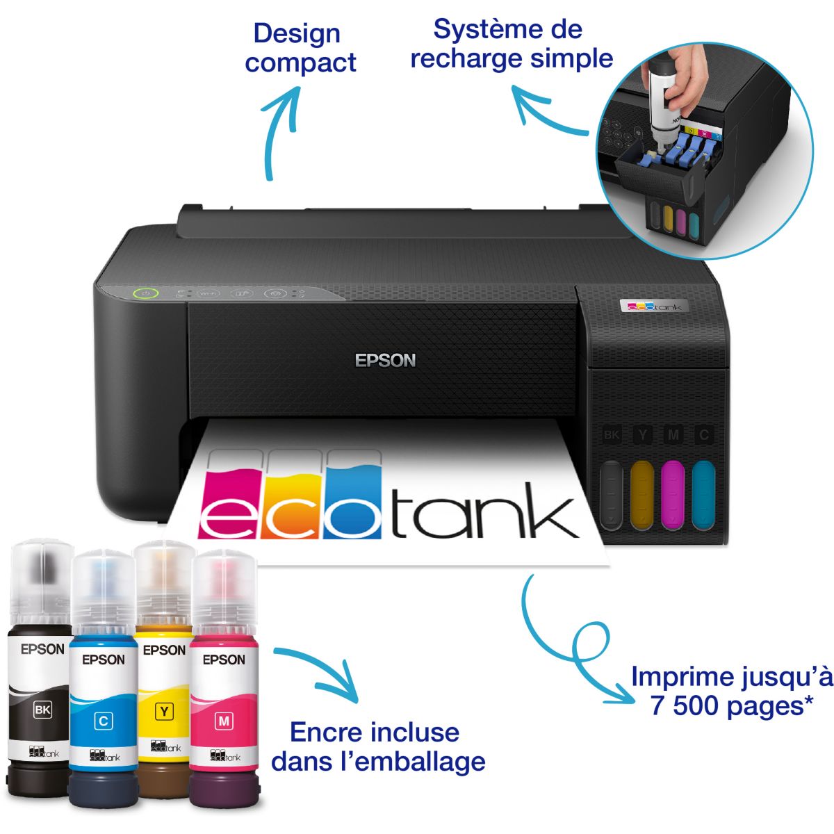 Imprimante jet d'encre EcoTank ET-1810 couleur unique, EPSON