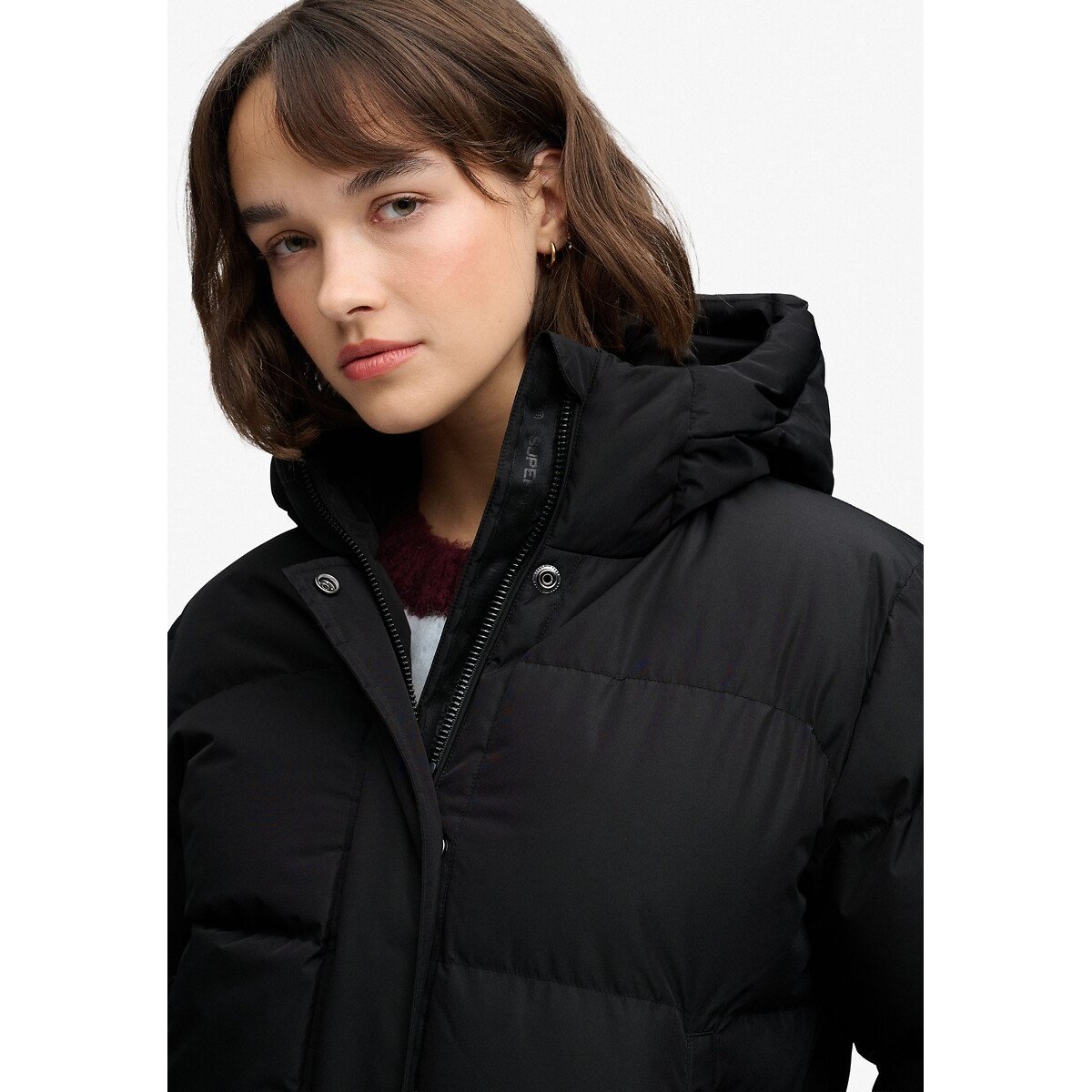 Doudoune Sport à Capuche noir, SUPERDRY