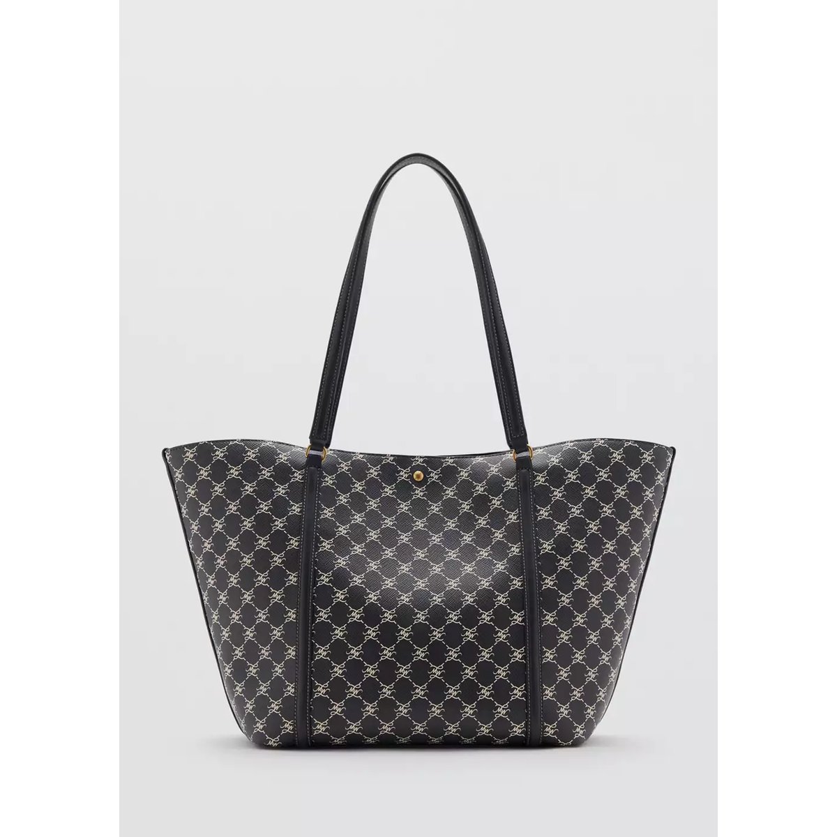 Sac cabas imprimé logo bleu marine, MANGO