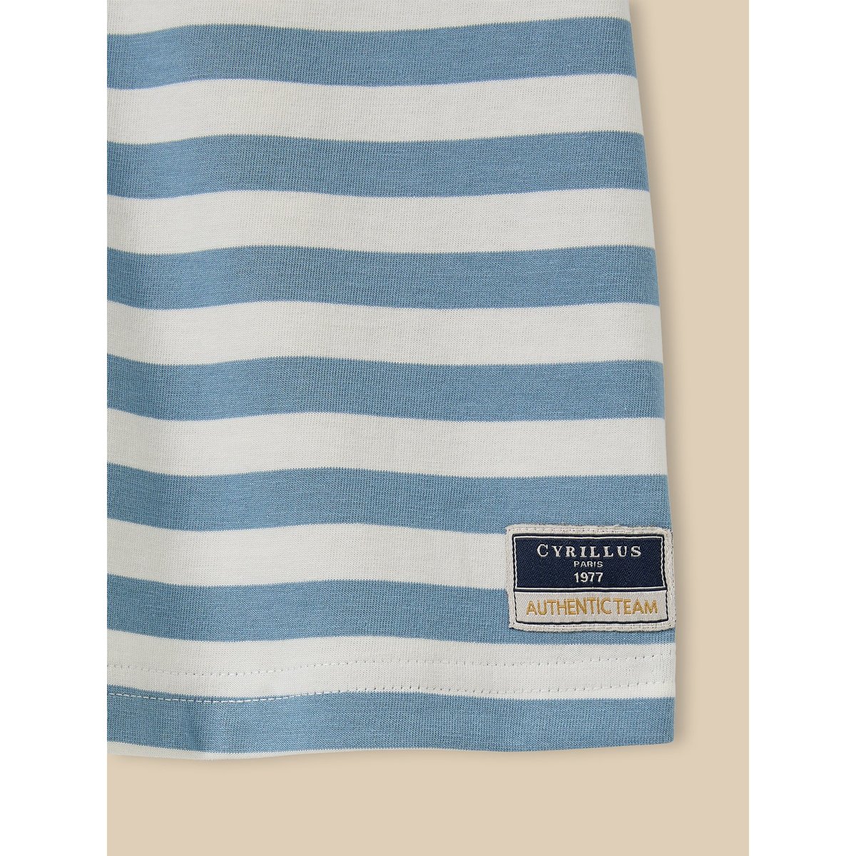 Polo rayé  - coton biologique rayure bleue, CYRILLUS