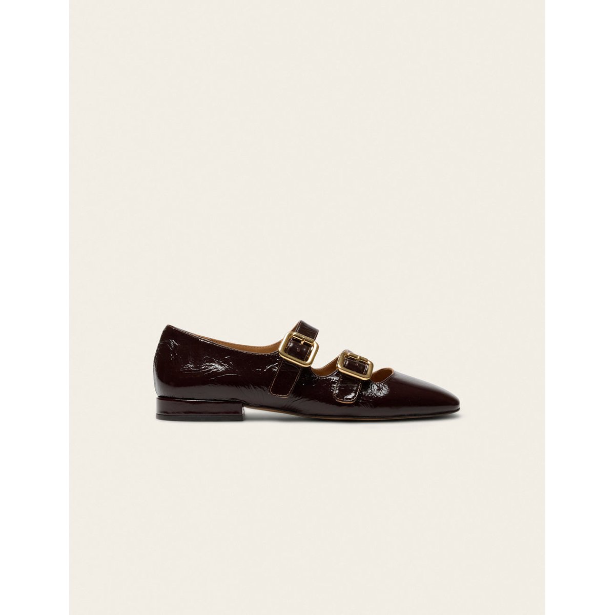 Ballerines FAZO cuir plissé marron, ODAJE