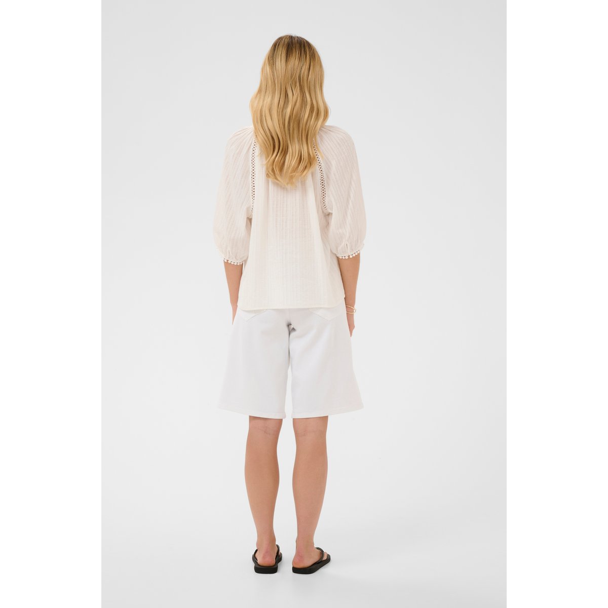 Blouse à manches longues blanc snow white, CREAM