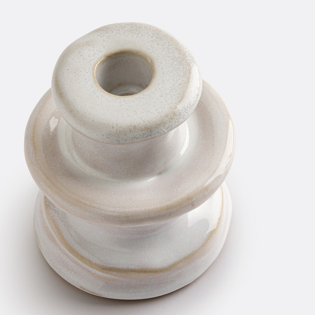 Bougeoir en céramique H10,3 cm, Thodri blanc, LA REDOUTE INTERIEURS