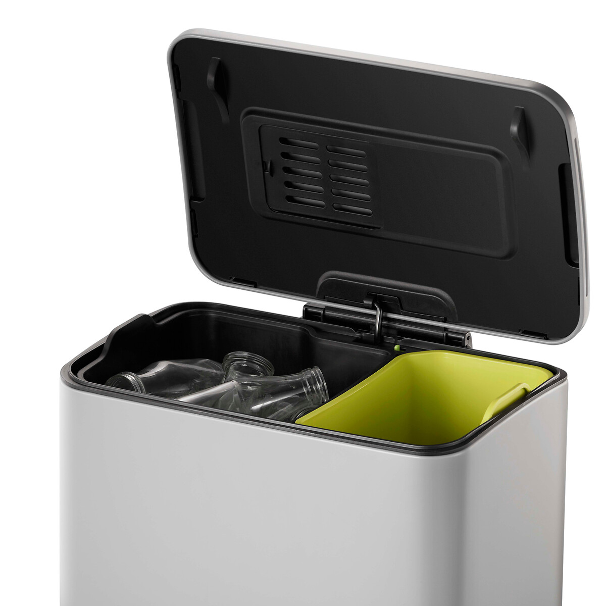 Balde de Pedal Recycle E-Cube 28+18L, EKO inox mate, EKO