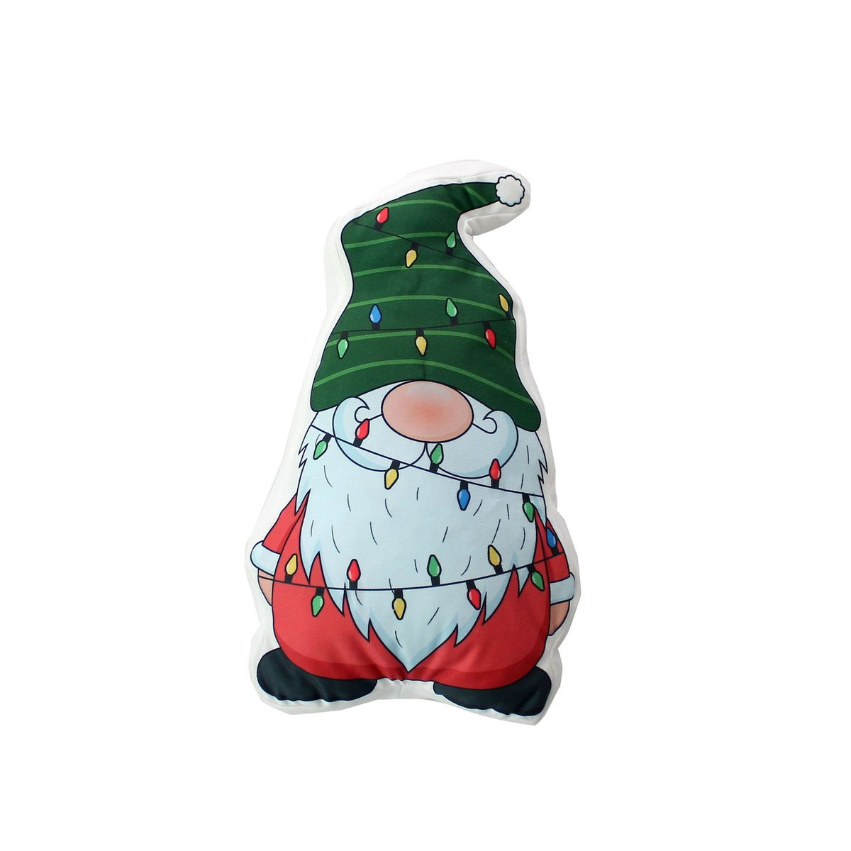 Coussin lumineux de Noël en velours motif lutin blanc, TOILINUX