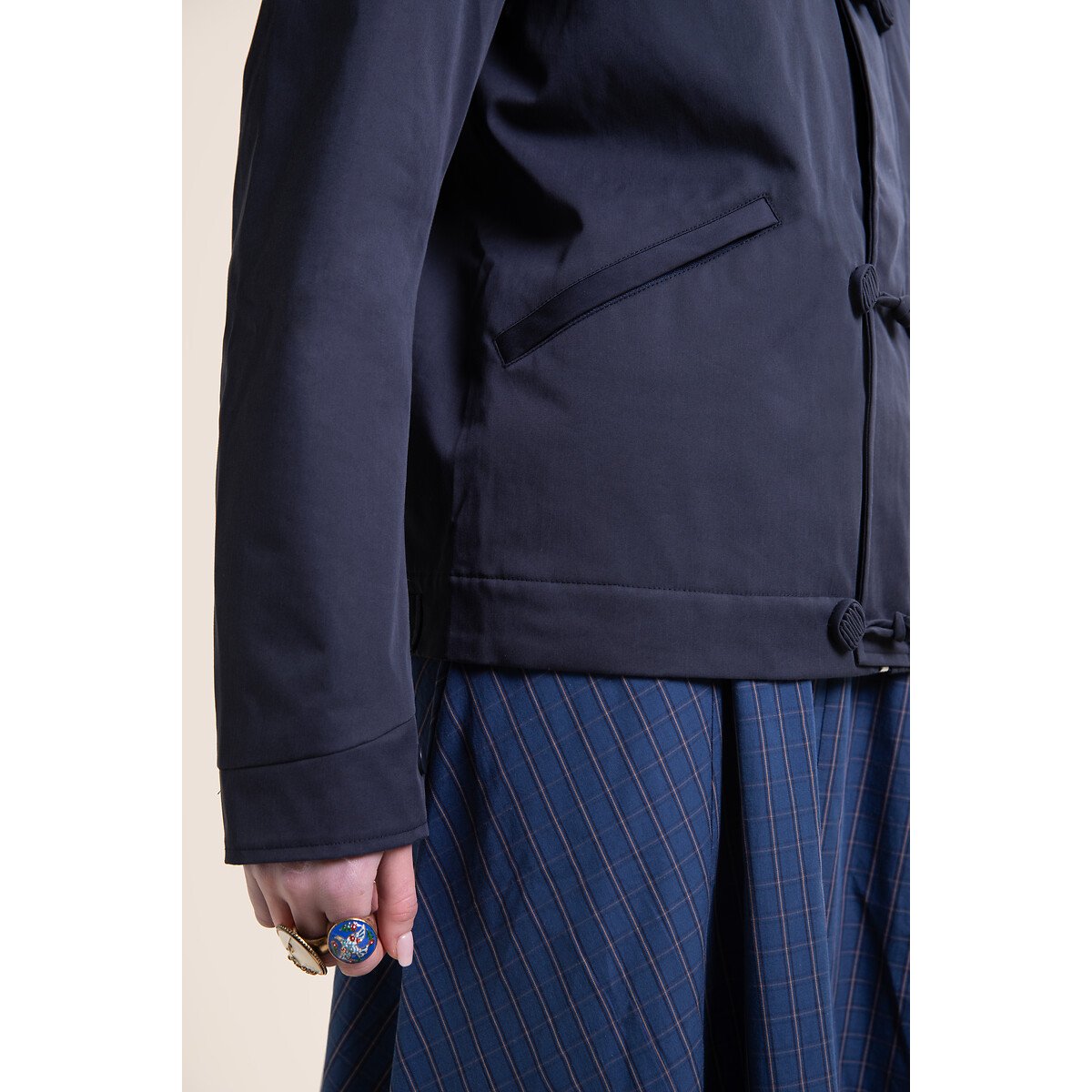 Veste imperméable à brandebourgs, CARNOT indigo, FLOTTE
