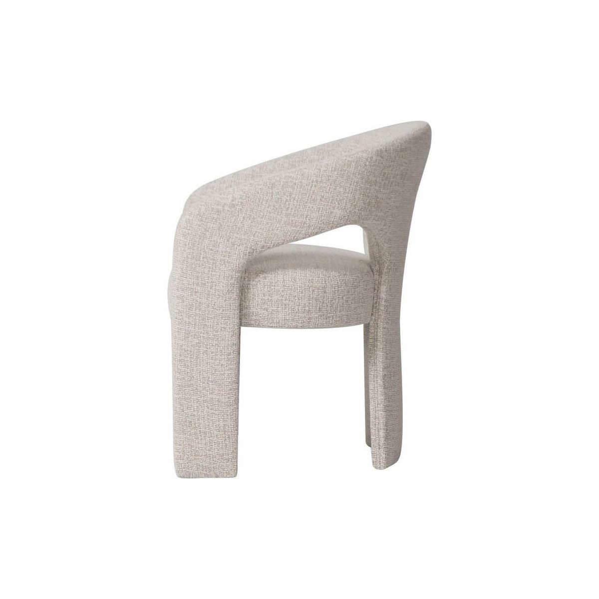 Chaise rembourrée arrondie collection NAURINE beige et crème, RECOLLECTION