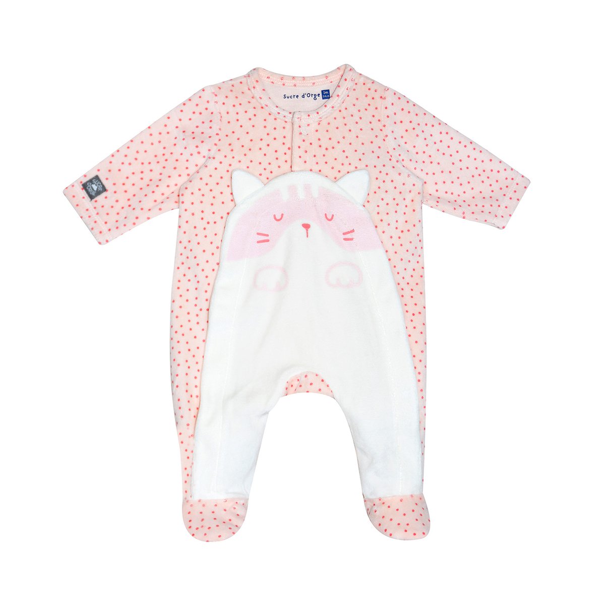 Dors bien sylvie velours rase ouverture devant rose, SUCRE D'ORGE