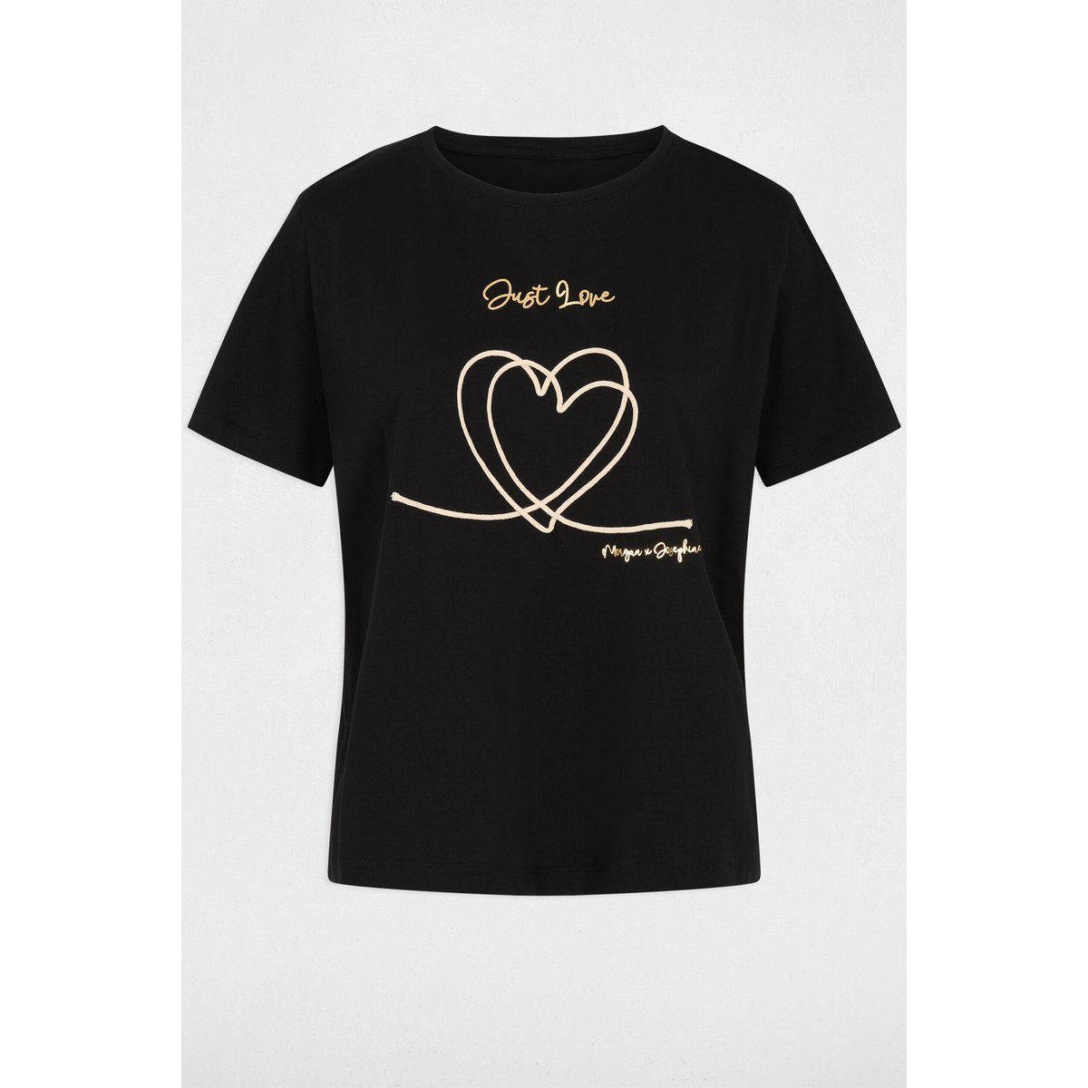 T-shirt brodé noir, MORGAN