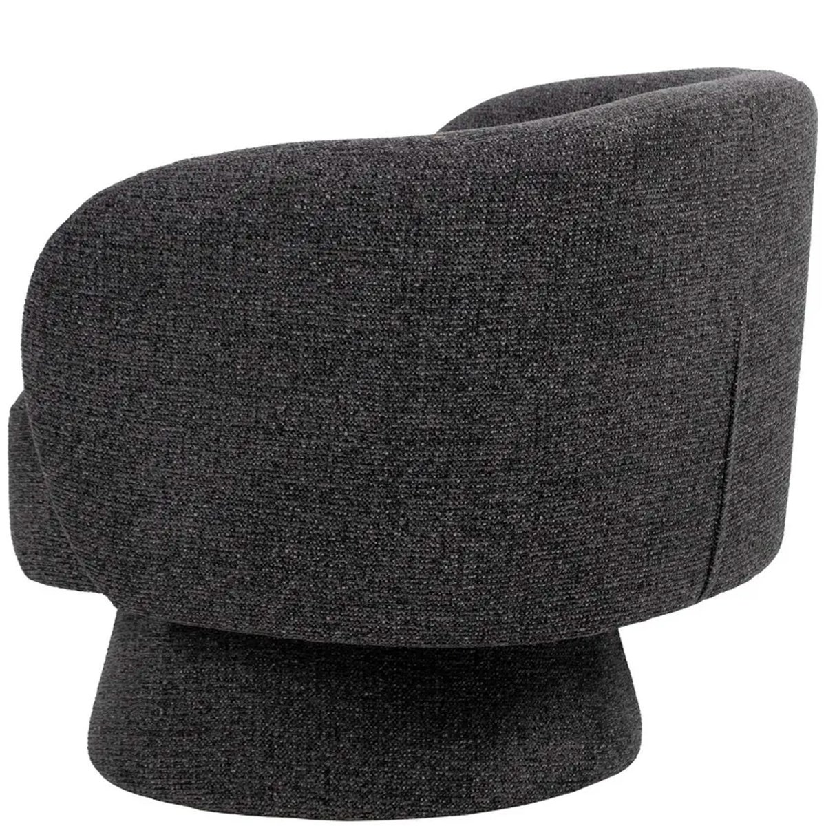 Fauteuil design pivotant en tissu tweed gris foncé 78x79x77cm gris, WADIGA