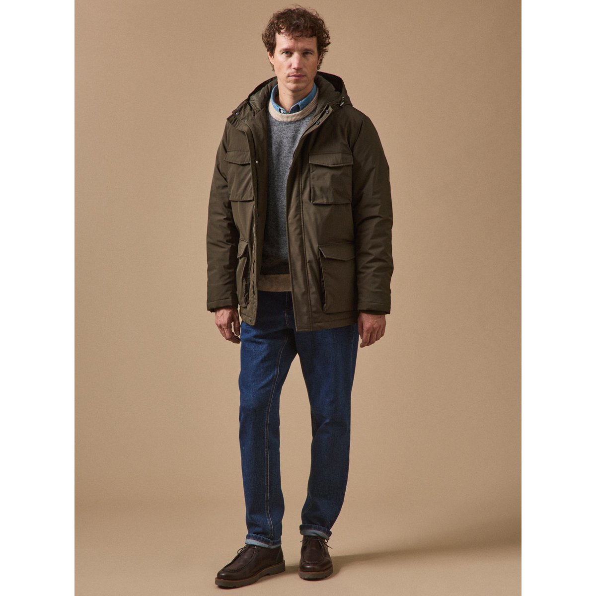 Parka courte kaki fonce, CYRILLUS