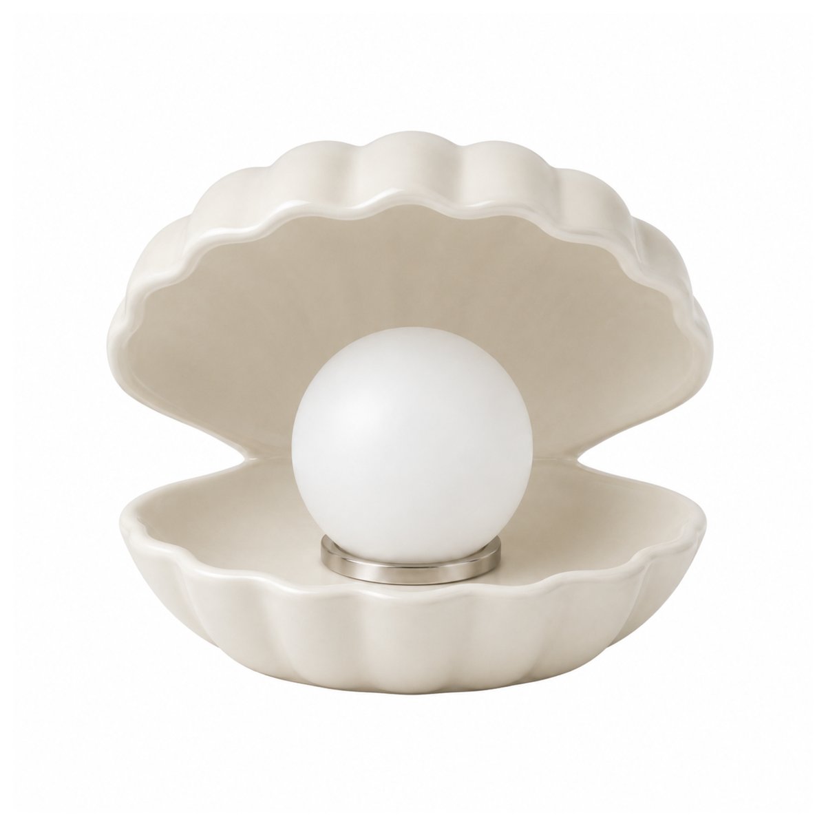 Lampe à poser en céramique - SHELL blanc, MAISON PAVANE