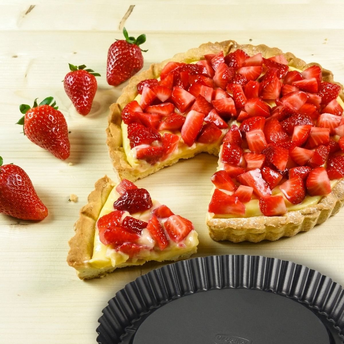 Set de 2 moules à tarte renversée noir, DR OETKER