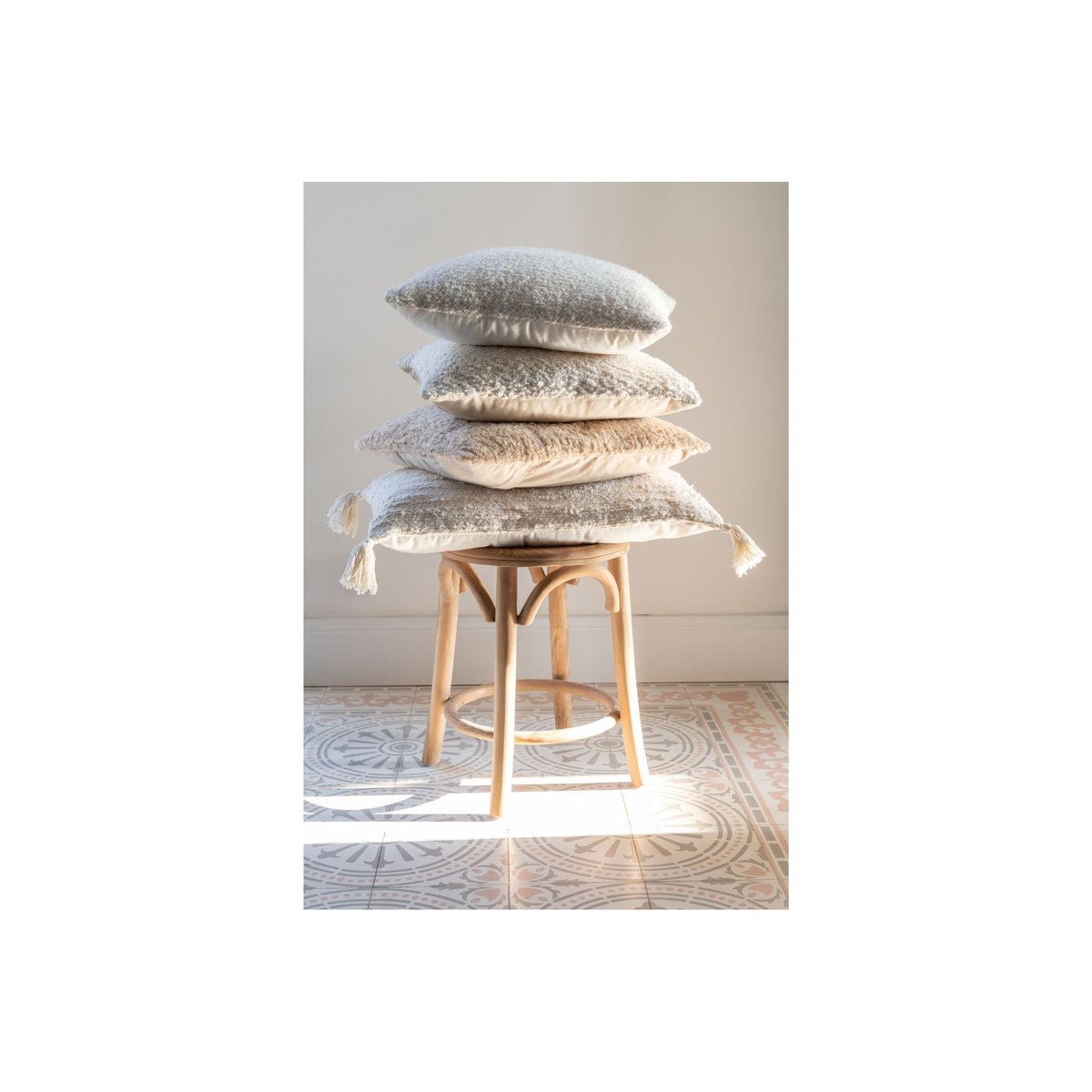 Tabourets rétro en teck naturel (lot de 2) - FRASI bois clair, HELLIN, DEPUIS 1862