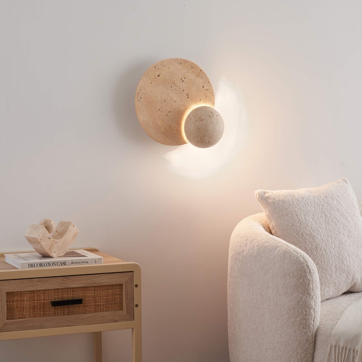 Applique à LED en travertin - ORSOLA beige, KOSILUM