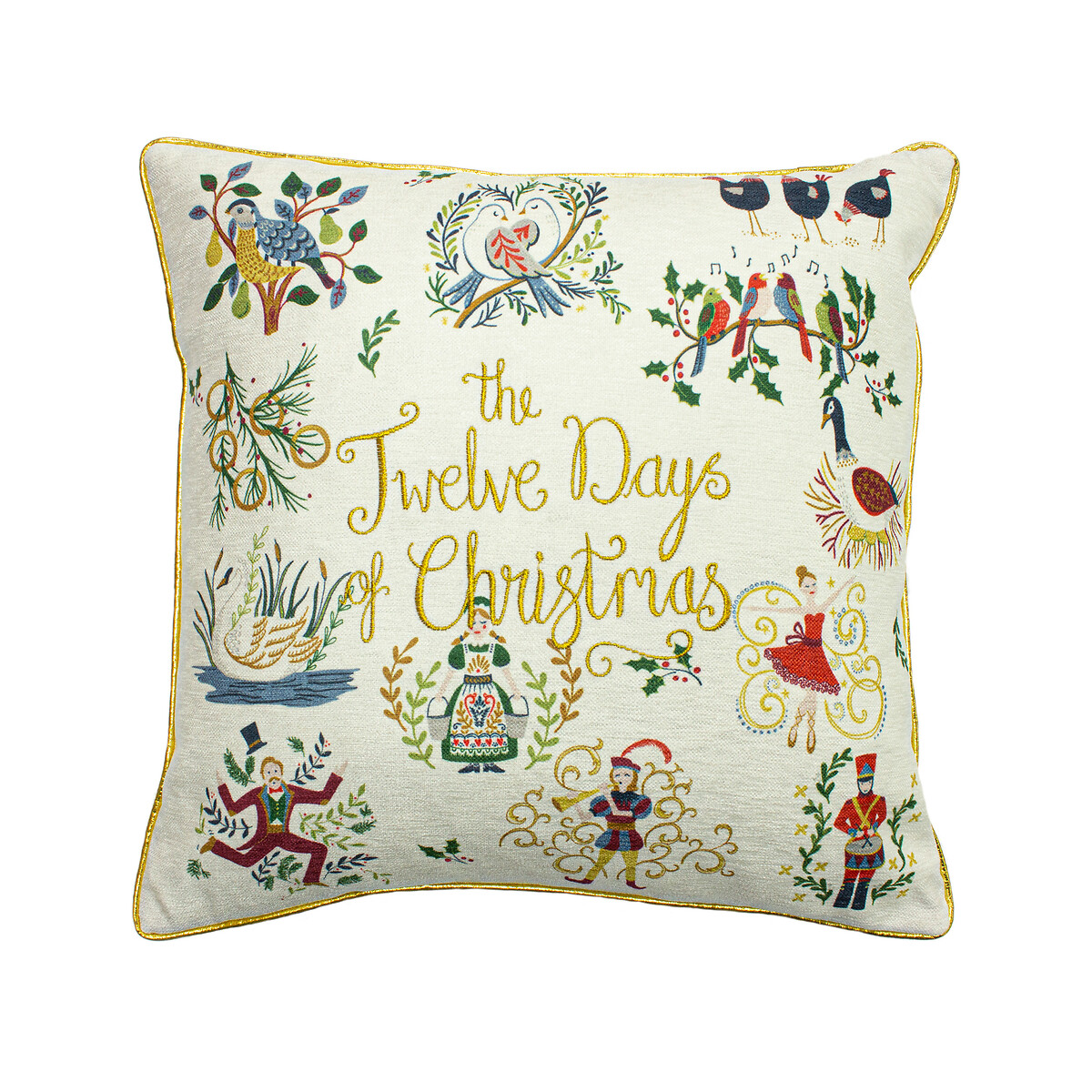 Twelve Days Of Christmas Filled Cushion 50x50cm multi-coloured, FURN.
