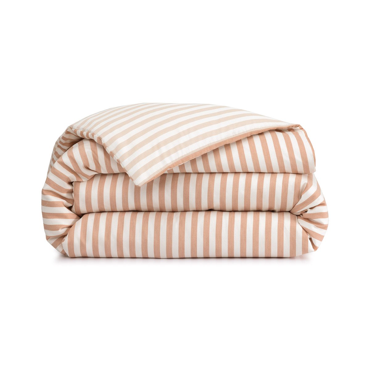 Housse de couette en satin de coton marron, FIFTY-FIFTY nougat, DESFORGES