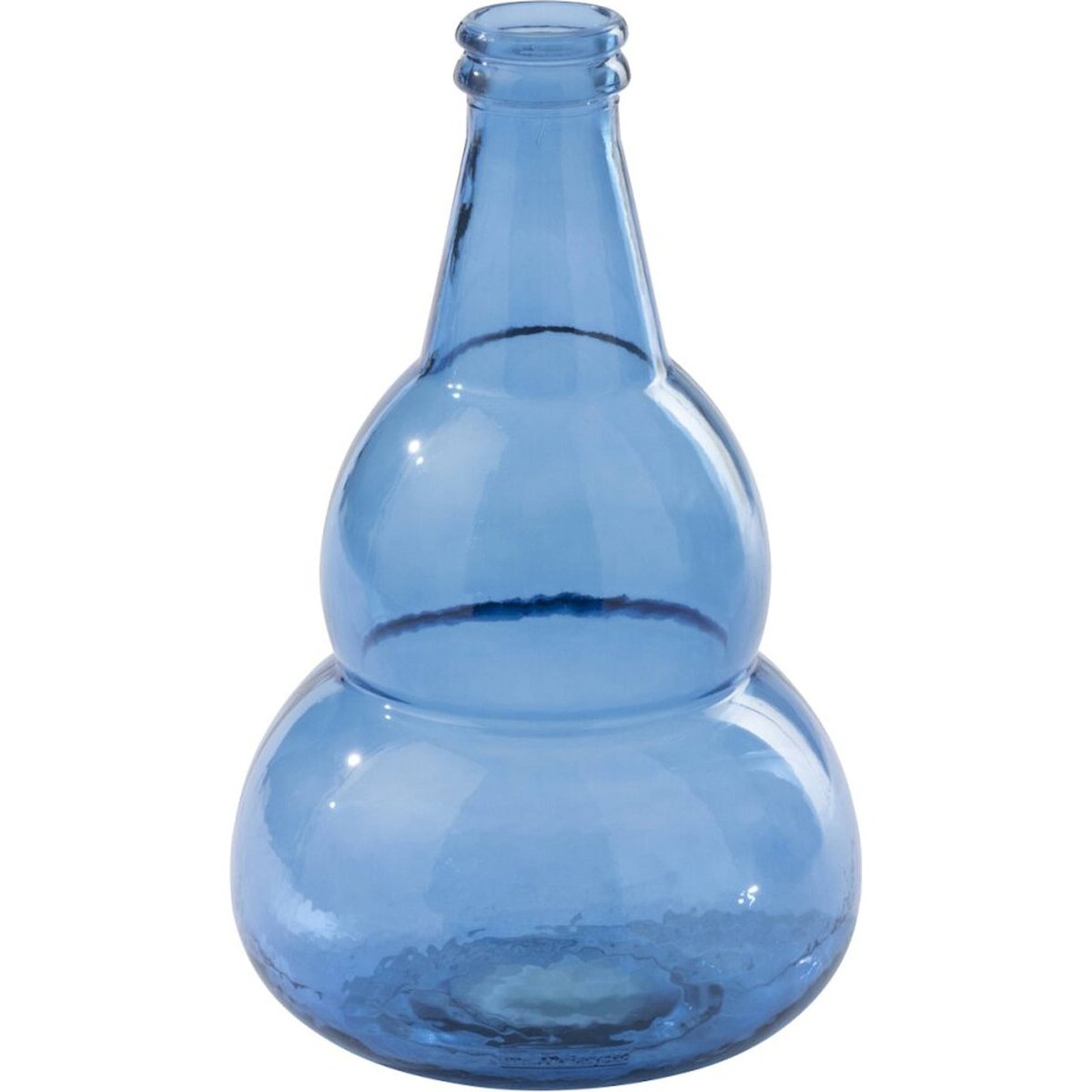 Vase en verre sculptural bleu transparent, RECOLLECTION