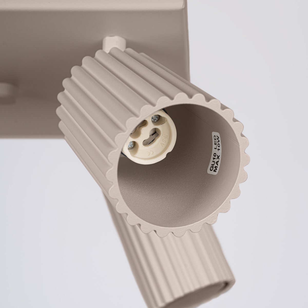 Plafonnier Aluminium Taupe GU10 4 Karbon marron, EDEN