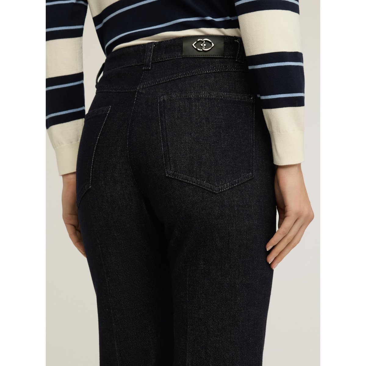 Jean flare taille haute bleu, MOTIVI