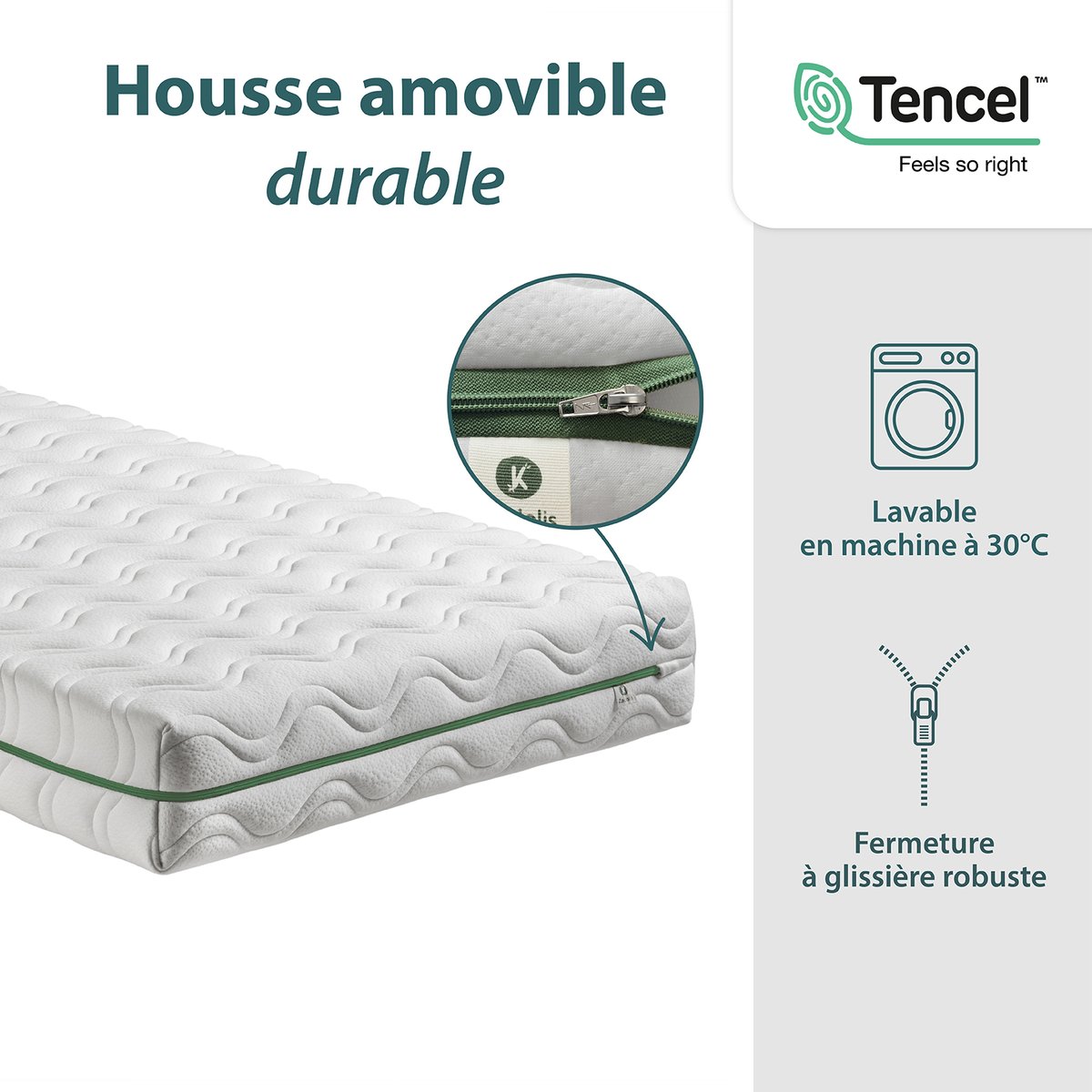 Matelas Enfant, épaisseur 17cm ALOE R blanc, KADOLIS