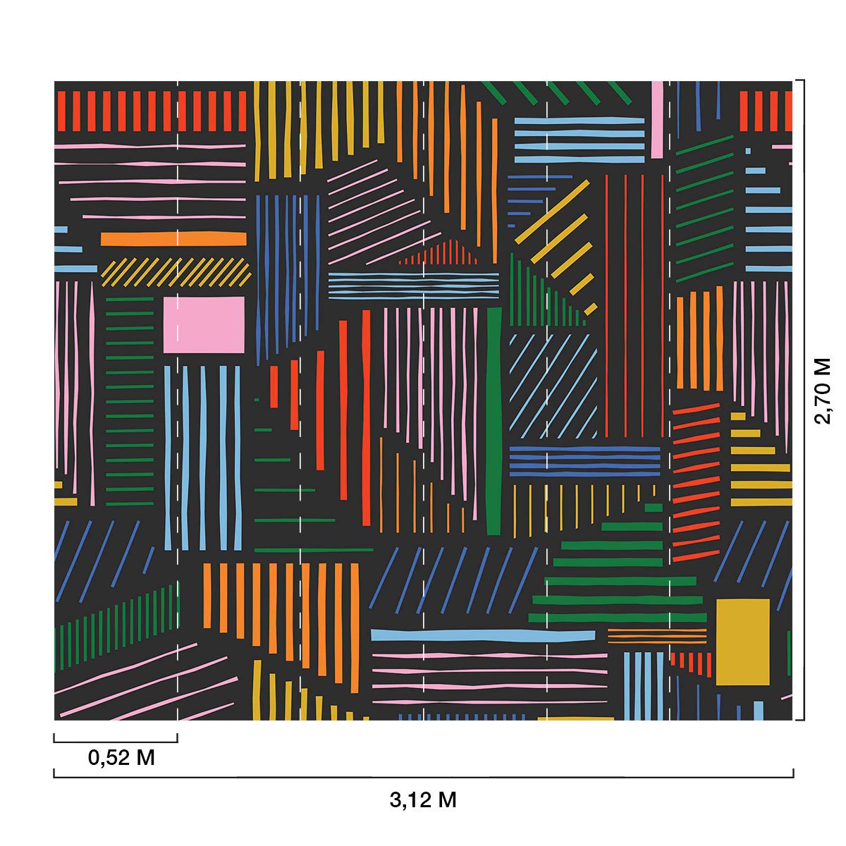 Papier peint grille coloree intissé, HEXOA