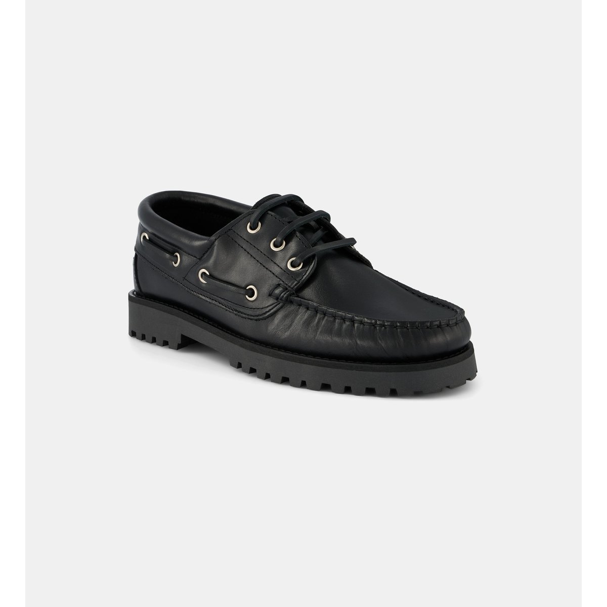 Chaussures bateau alix cuir noir, GALERIES LAFAYETTE