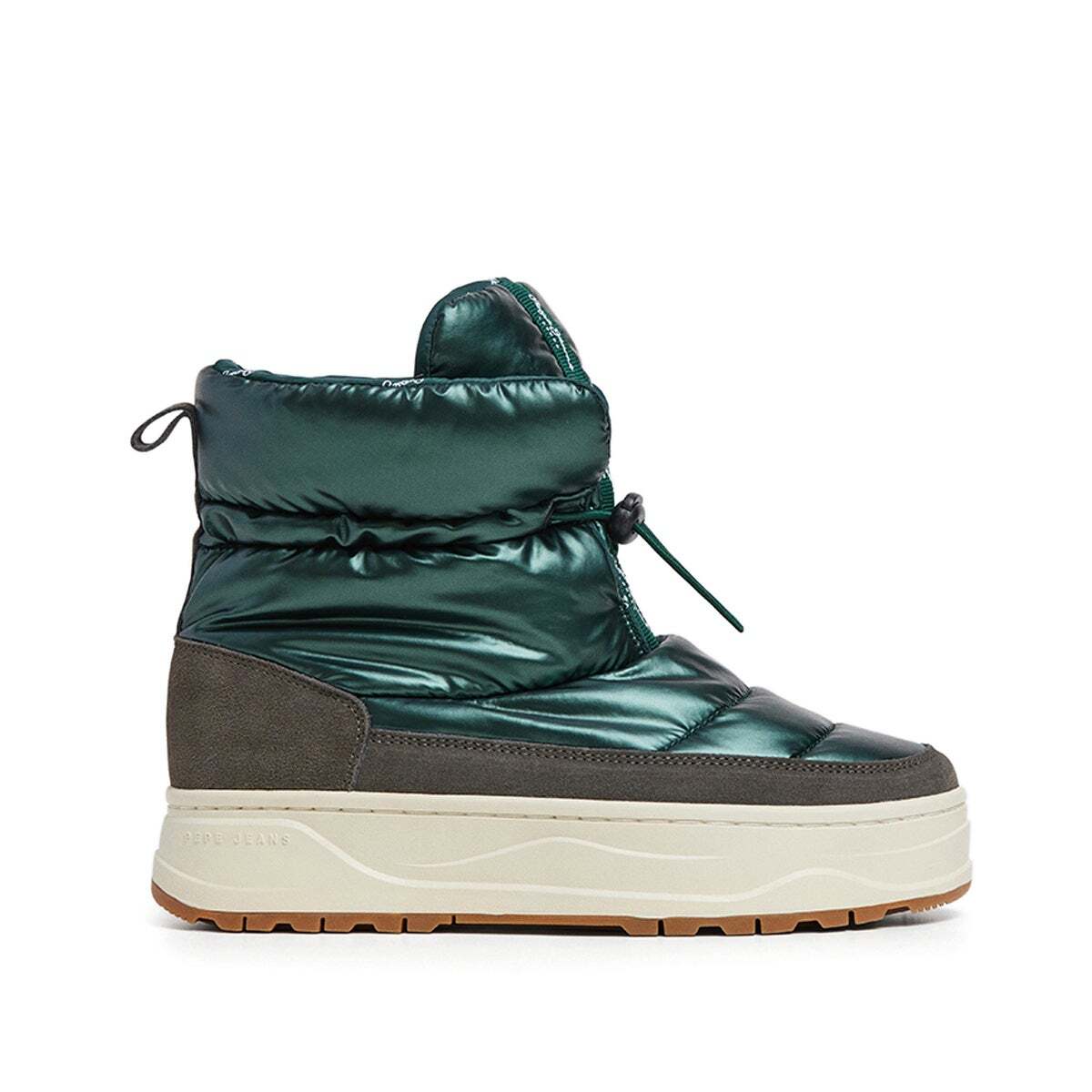 Bottines Métallisées Avec Détails En Daim vert foncé, PEPE JEANS