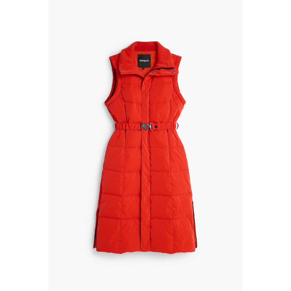 Manteau long matelassé orange, DESIGUAL