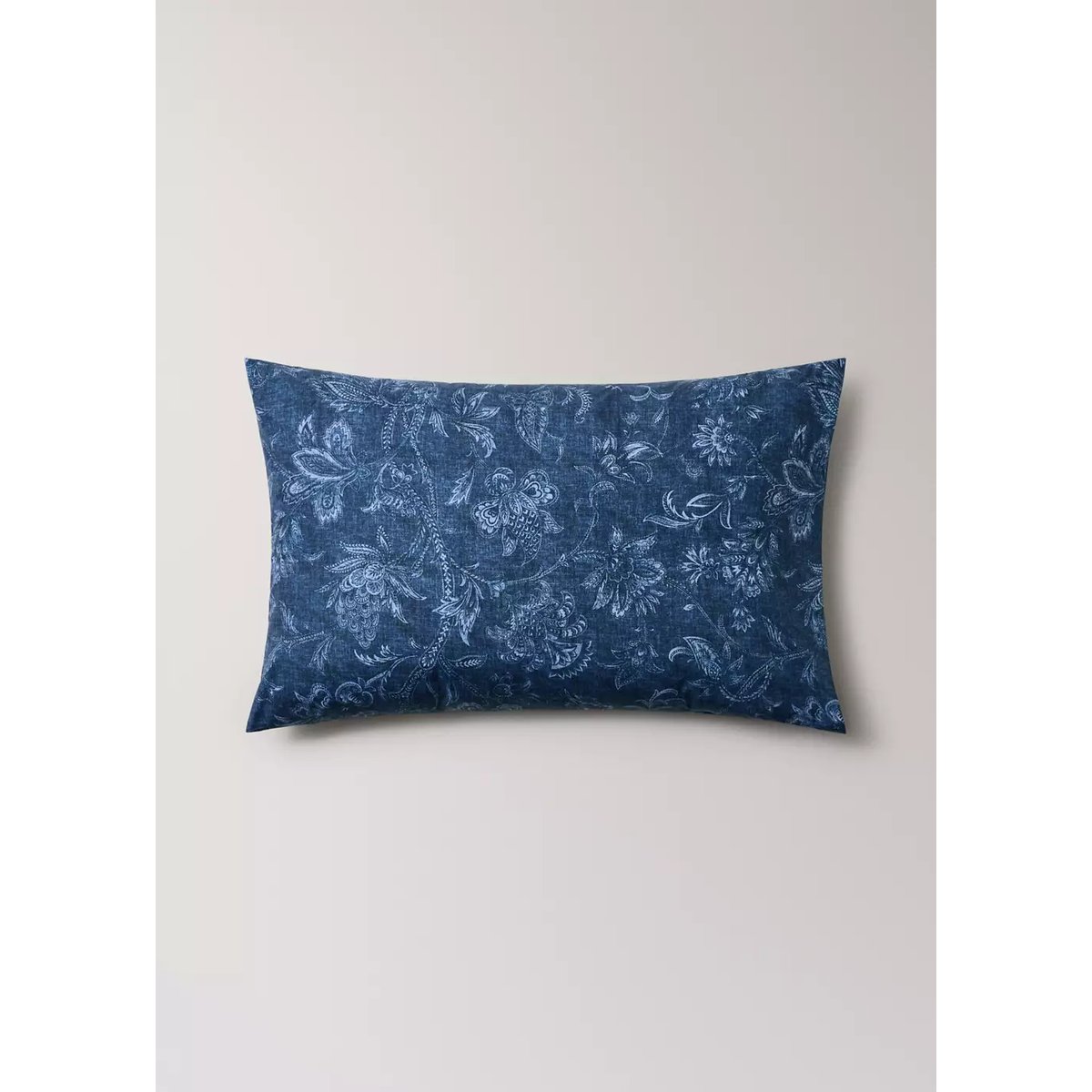 Taie d’oreiller 100 % coton 50x75 cm bleu indigo, MANGO HOME