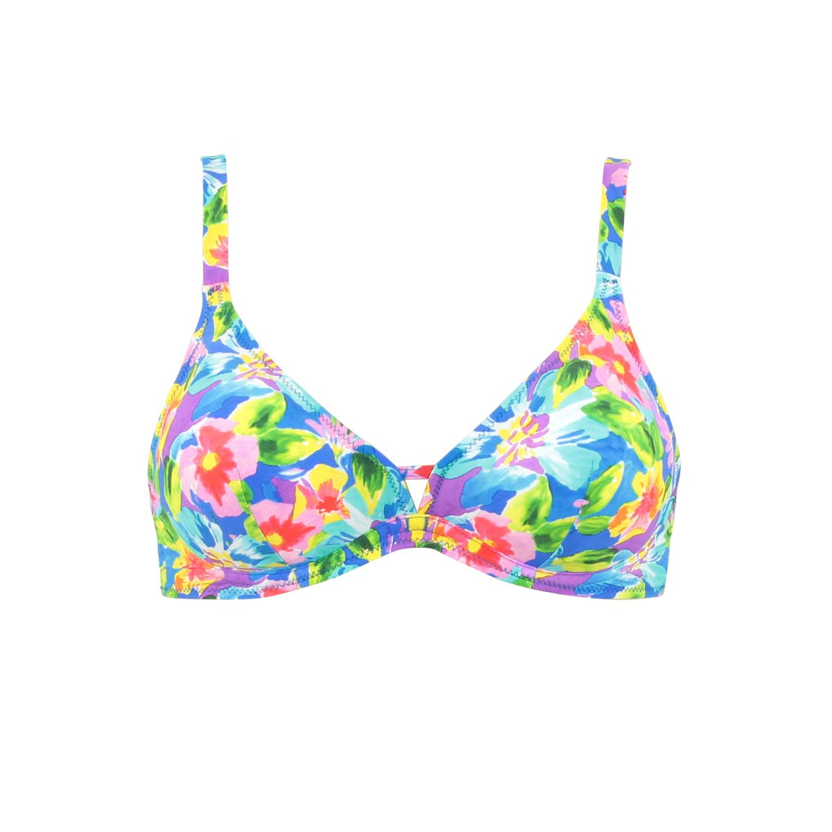 Haut de maillot triangle à armatures MADDALENA bleu, JANINE ROBIN