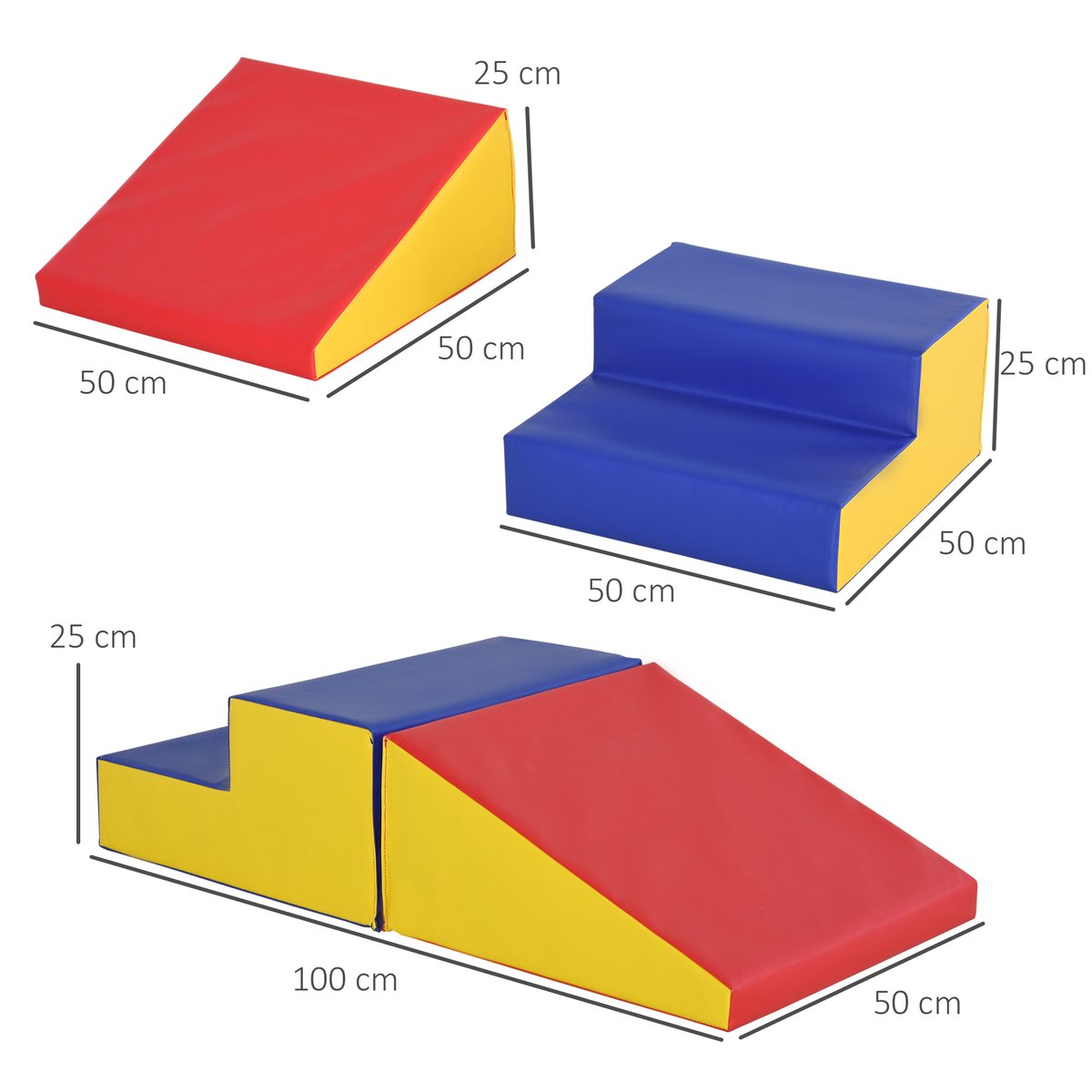 Ensemble de jeux mous pour enfants jaune, HOMCOM
