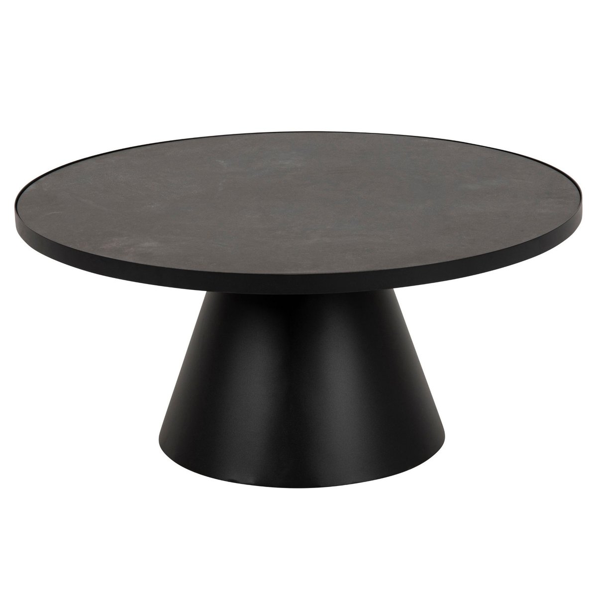 Table basse ronde en céramique et métal noir D85 - GIROLLE noir, HELLIN, DEPUIS 1862