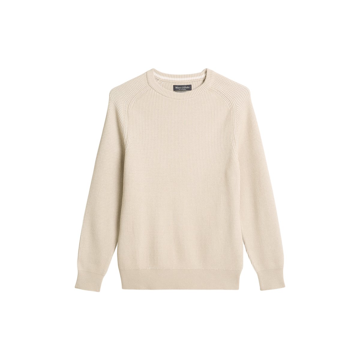 Pull-over regular en coton bio beige, MARC O'POLO