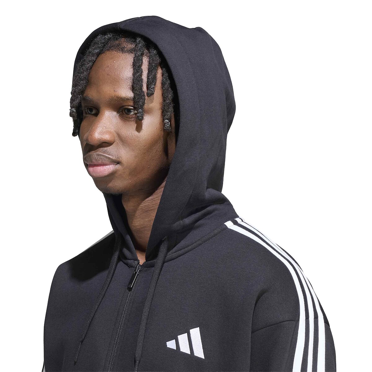 Sweat zippé à capuche, ESSENTIALS noir, ADIDAS SPORTSWEAR