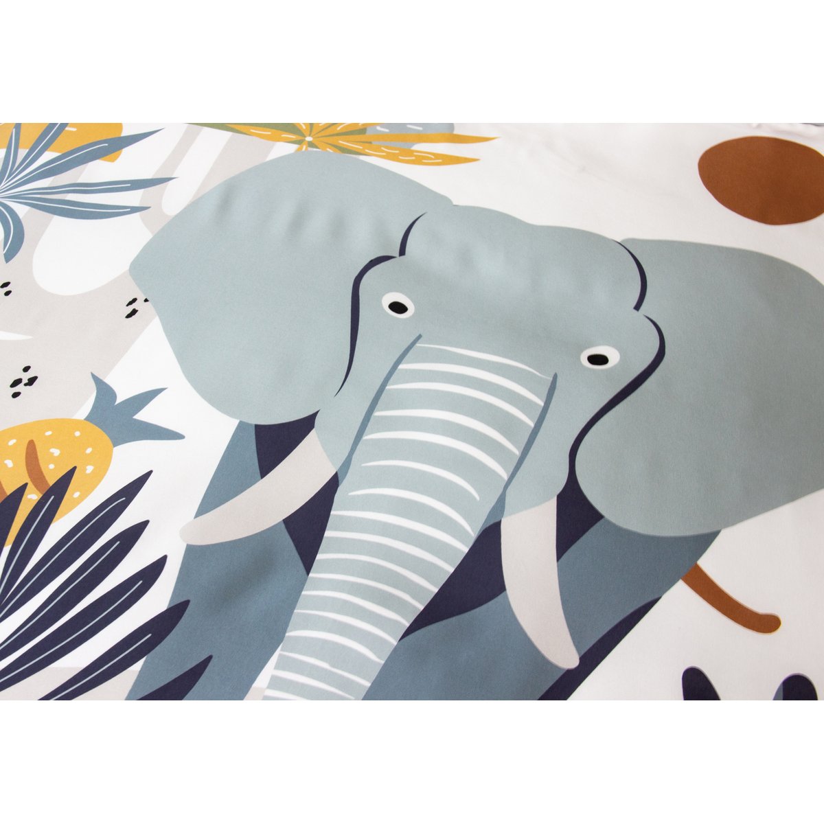 Parure de lit enfant 2 pièces éléphant housse + taie gris, COTE DECO