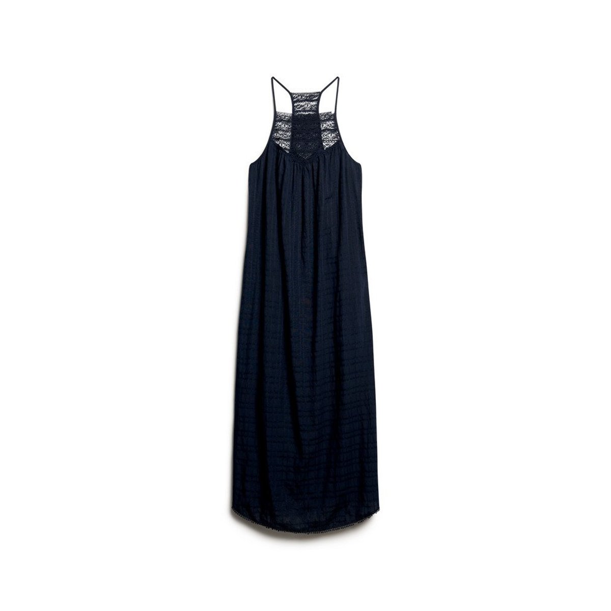 Robe de plage dos nu longue en dentelle bleu marine éclipse, SUPERDRY