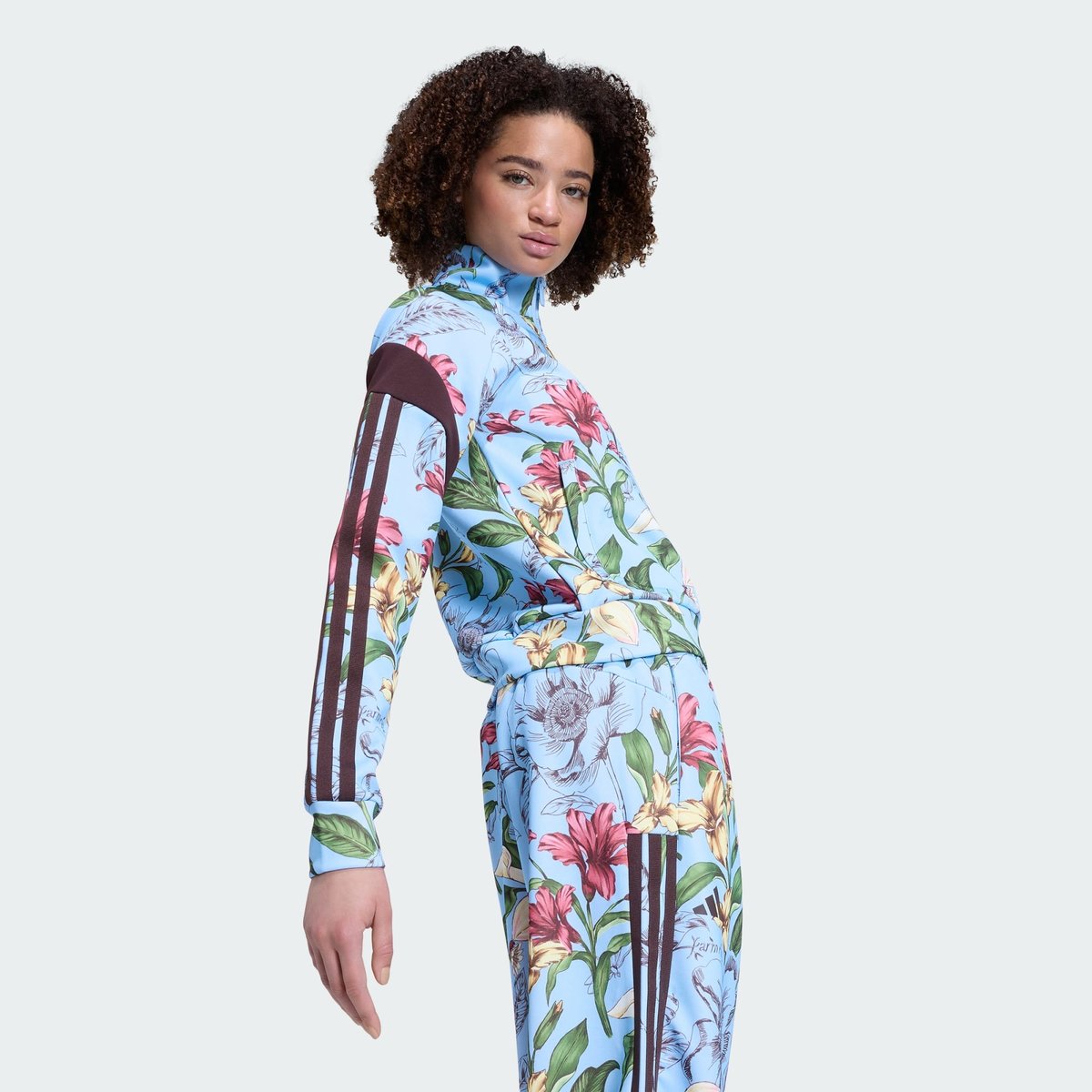 Veste De Survêtement Adidas X Farm Rio House Of Tiro Veste De Survêtement Adidas X Farm Rio House Of Tiro clear sky / shadow brown / multicolor, ADIDAS SPORTSWEAR
