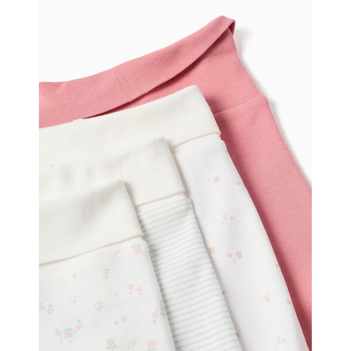 4 pantalons avec pieds en coton unis/imprimés multicolore, ZIPPY